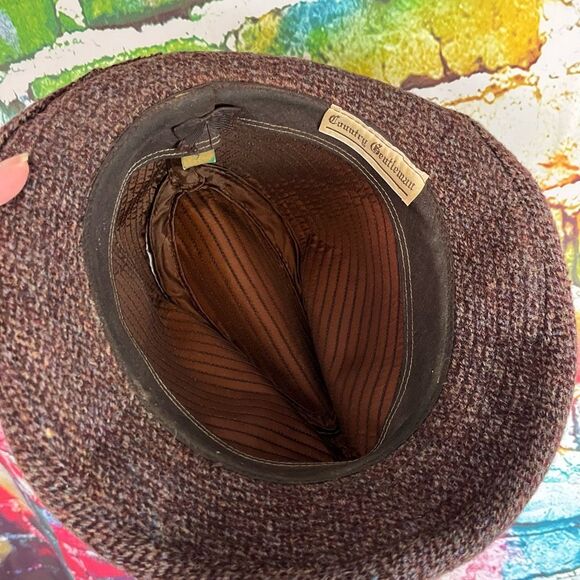 Vintage Country Gentleman Travlr Tweed Fedora Hat Size 7 - Picture 5 of 6